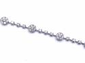 18ct White Gold Diamond Cluster Bracelet 3.20ct