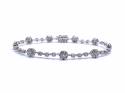 18ct White Gold Diamond Cluster Bracelet 3.20ct