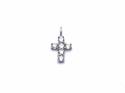 9ct White Gold CZ Cross Pendant