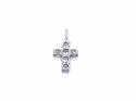 9ct White Gold CZ Cross Pendant