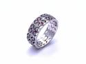 Platinum Ruby & Diamond Band Ring