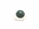 Silver Round Malachite Ring