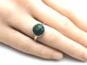 Silver Round Malachite Ring