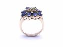 9ct Sapphire Flower Cluster Dress Ring