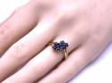 9ct Cabachon Cut Sapphire Cluster Ring