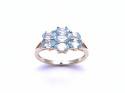 9ct Apatite Cluster & Diamond Ring