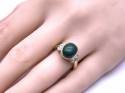 9ct Green Agate & Diamond Ring