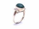 9ct Green Agate & Diamond Ring