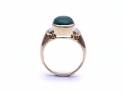 9ct Green Agate & Diamond Ring