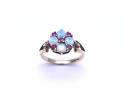 9ct Opal & Ruby Cluster Ring