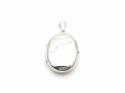 Silver Oval Half Engraved Locket 20 x 25mm