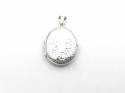 Silver Oval Flower Design Locket 15 x 20mm