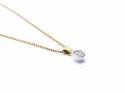18ct Diamond Solitaire Pendant & Chain