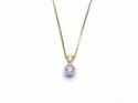 18ct Diamond Solitaire Pendant & Chain