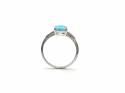 9ct White Gold Blue Topaz & Diamond Ring