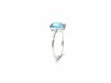 9ct White Gold Blue Topaz & Diamond Ring