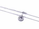 Silver CZ Set Disc Pendant & Chain