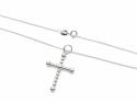 Silver Ball Design Cross Pendant & Chain 18 Inch