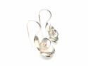 Silver Polished Flower Drop Earrings