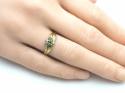 18ct 2 Colour Emerald 3 Stone Ring