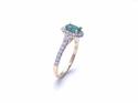 18ct Yellow Gold Emerald & Diamond Halo Ring