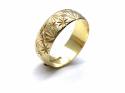 18ct Yellow Gold Patterned Wedding Ring