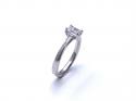 Platinum Diamond Emerald Cut Solitaire Ring