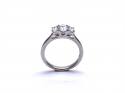 Platinum Oval Cut Diamond 3 Stone Ring