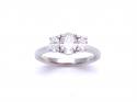 Platinum Oval Cut Diamond 3 Stone Ring