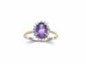 9ct Amethyst & Diamond Cluster Ring