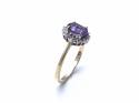 9ct Amethyst & Diamond Cluster Ring