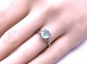 18ct White Gold Apatite & Diamond Ring