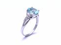 18ct White Gold Apatite & Diamond Ring