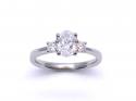 Platinum Diamond Oval Solitaire Ring