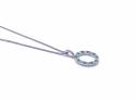 Silver Emereld & CZ Pendant & Chain 16-18 Inch