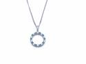 Silver Emereld & CZ Pendant & Chain 16-18 Inch