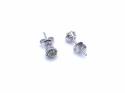 Silver Peridot Round Stud Earrings 3mm