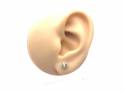 Silver Peridot Round Stud Earrings 3mm