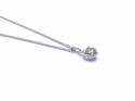 Silver Peridot Round Pendant & Chain 16-18 Inch