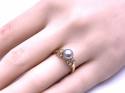 14ct Grey Pearl & Diamond Ring