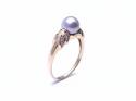 14ct Grey Pearl & Diamond Ring