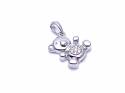 Silver CZ Teddy Bear Pendant 15mm