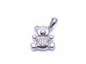 Silver CZ Teddy Bear Pendant 15mm