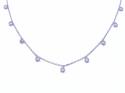 9ct White Gold 'By The Yard' Style CZ Necklet