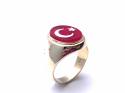 14ct Yellow Gold Turkish Flag Ring