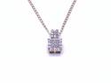 9ct Diamond Cluster Pendant & Chain