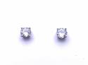 Silver Round Claw Set CZ Stud Earrings 7mm