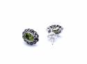 Silver and Marcasite Peridot Stud Earrings