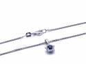 Silver Sapphire and CZ Cluster Necklace 16 & 18in
