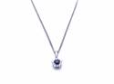 Silver Sapphire and CZ Cluster Necklace 16 & 18in